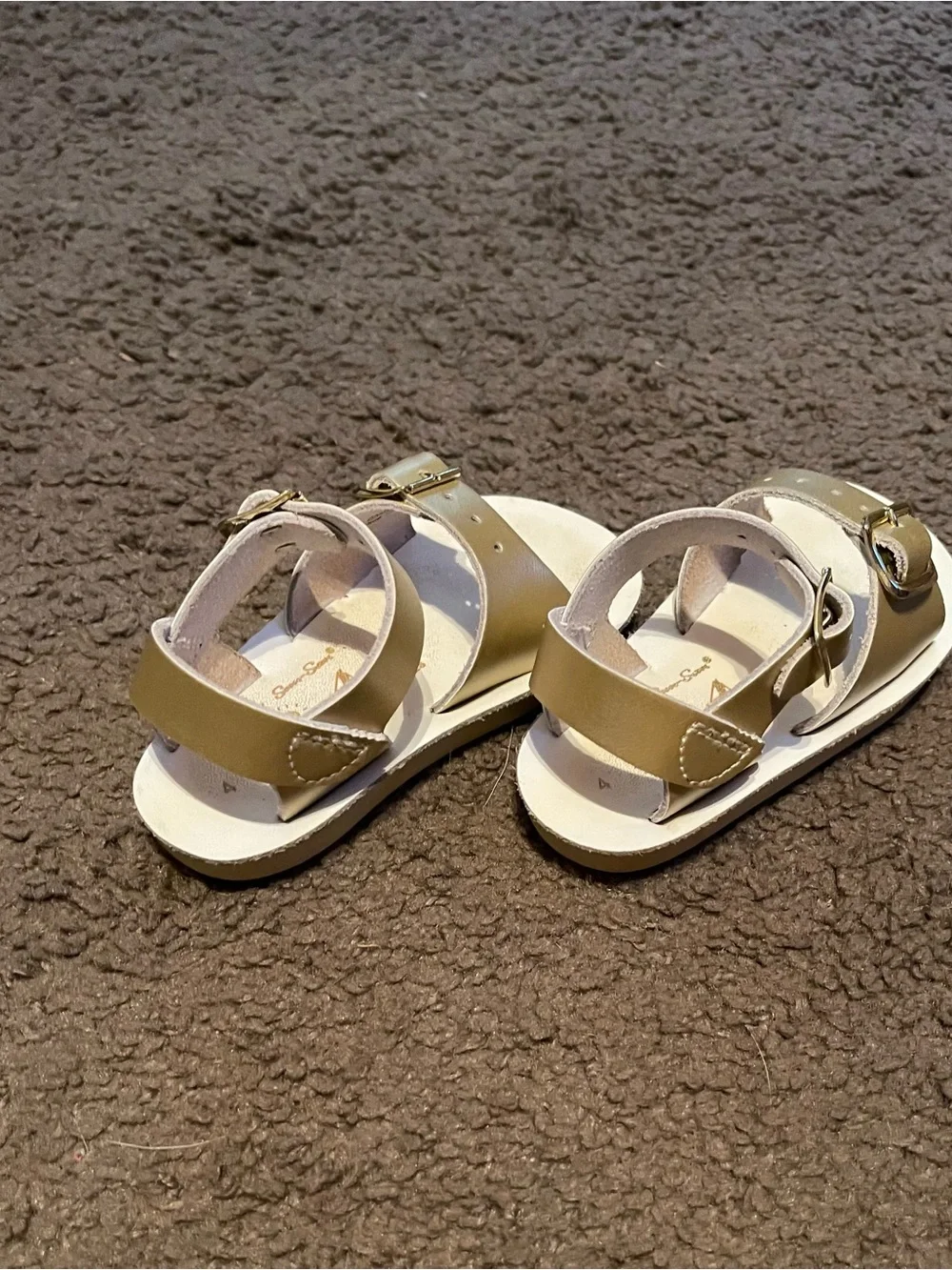 Kids Metallic Gold Buckle Sandals with Adjustable Straps